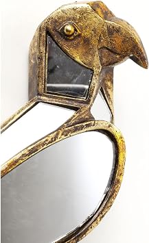 Kare Design Wall Decor Parrot Mirror, gold, 43x15x6 cm, Modern