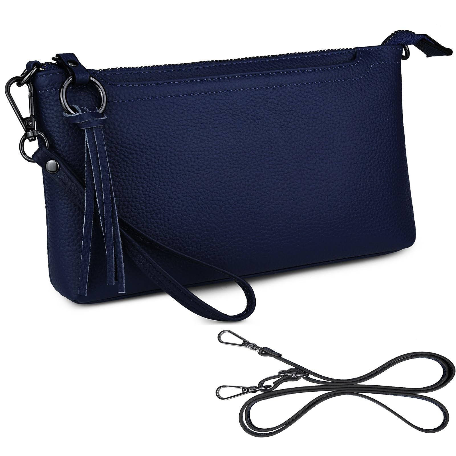 YALUXE Women's Genuine Leather Wristlet Handbags Clutch Wallet Purses Envelope Style Crossbody Bags