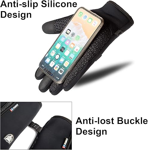 Miniatura 4 de Guantes de invierno para hombres y mujeres, guante térmico resistente al viento y al agua para clima frío, guantes con pantalla táctil para mantener