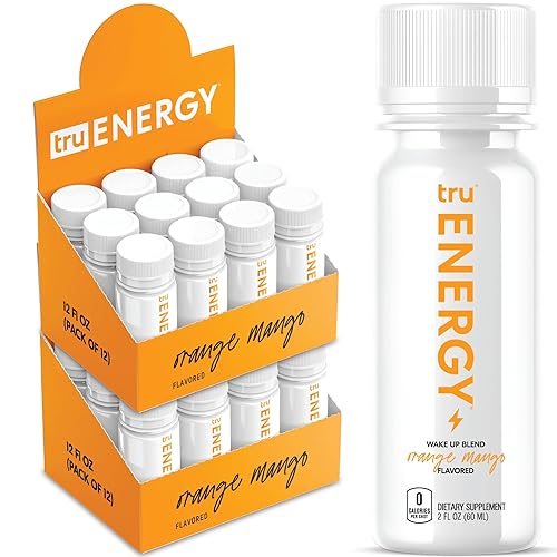Tru Energy Wellness Shots (paquete de 24) tomas energéticas limpias con alto contenido de cafeína con extracto de té verde, vitaminas B, con sabor a