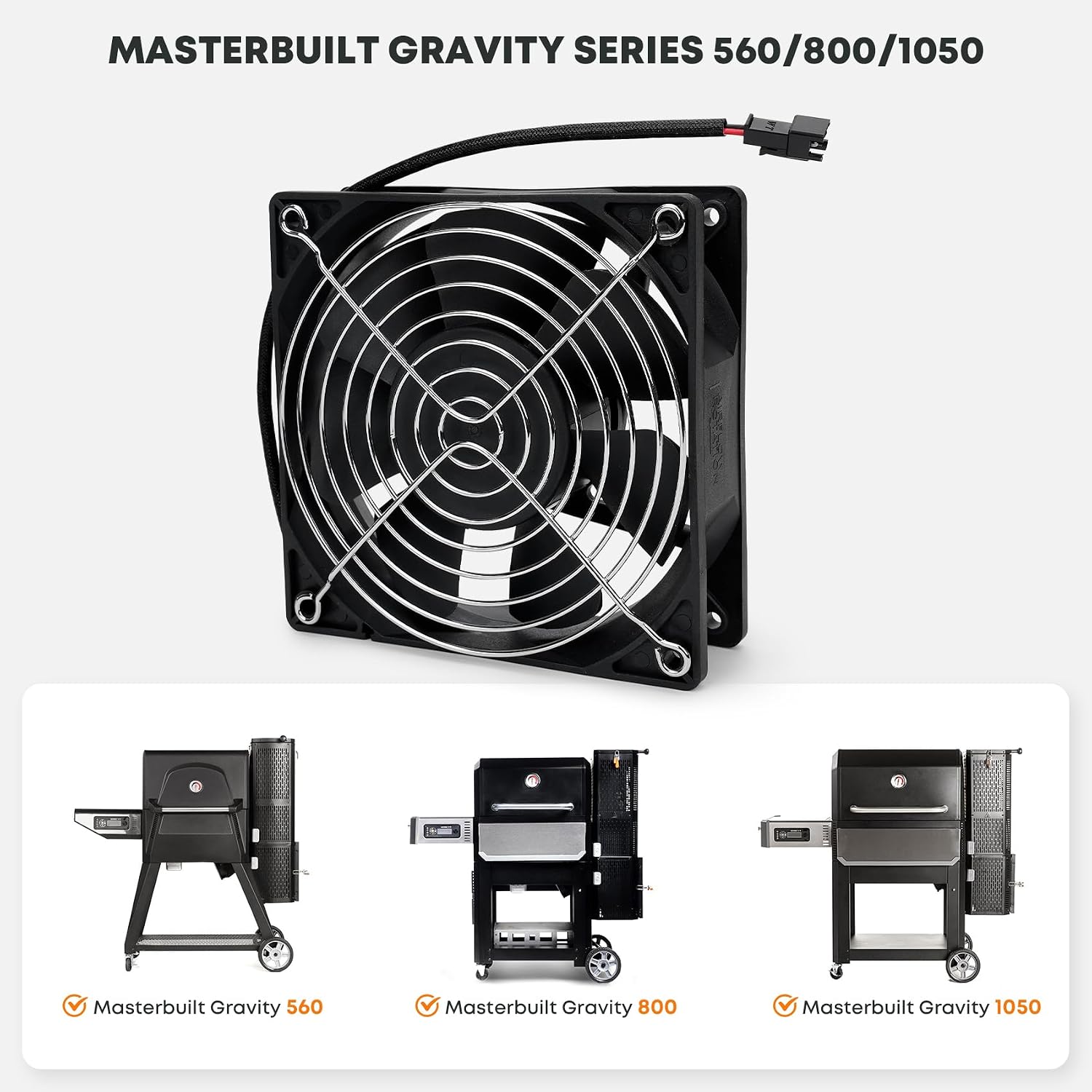Stanbroil Fan Kit Compatible with Masterbuilt Gravity Series 560/800/1050 | Accessories for Digital Charcoal Grill & Smoker, Replacement Part for 9904190040