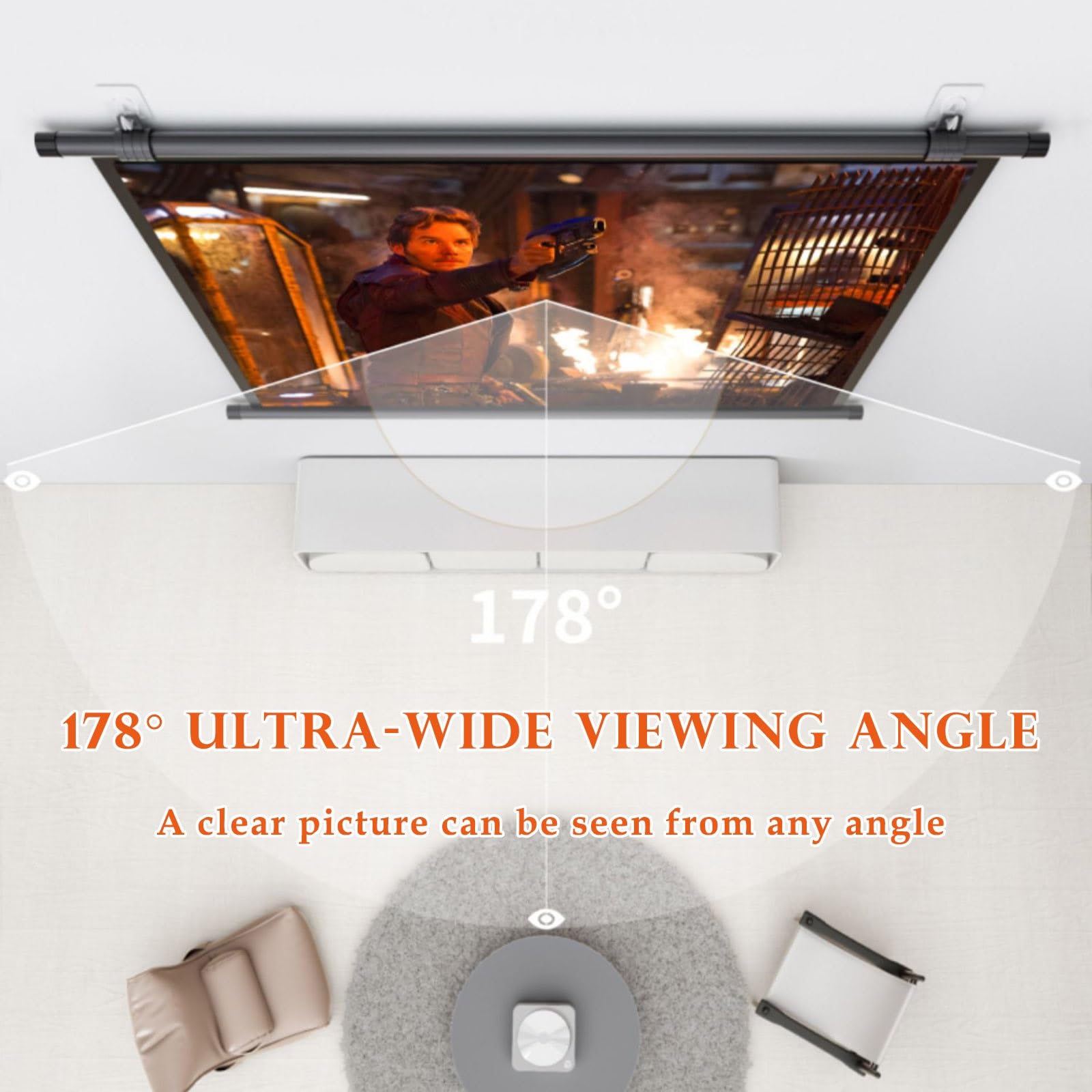 Telo Proiettore Home Theater, Schermi Portatili Antirughe Interni Esterni