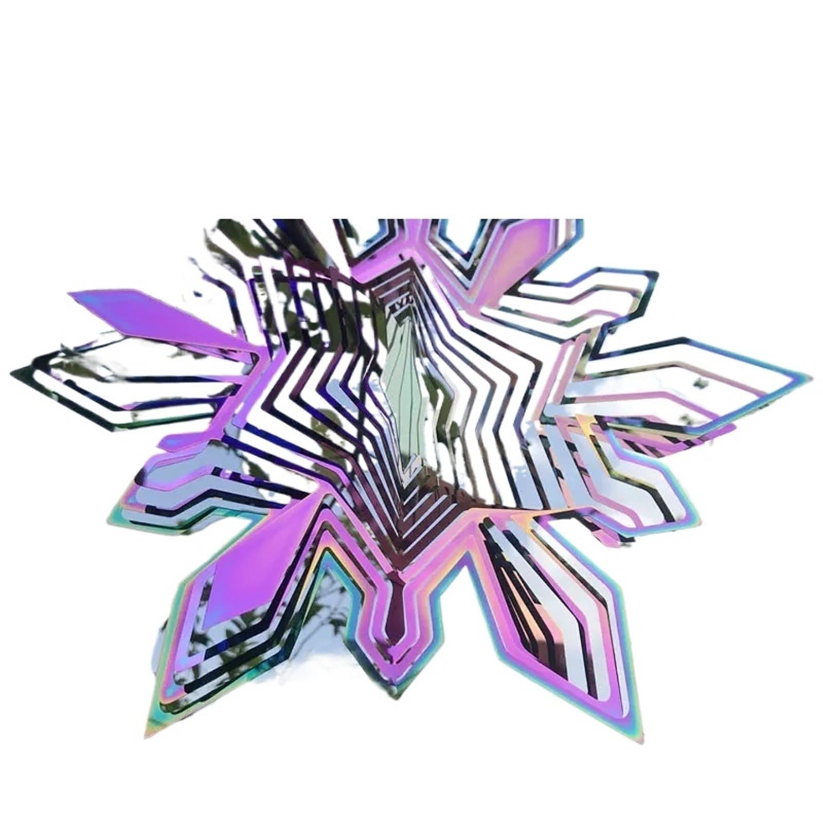 Wind Chimes Wind Spinner Chime Heart Square Drop Shape Stainless Steel Rotating WindChime For Both Outdoor Garden And Indoor(Color07)