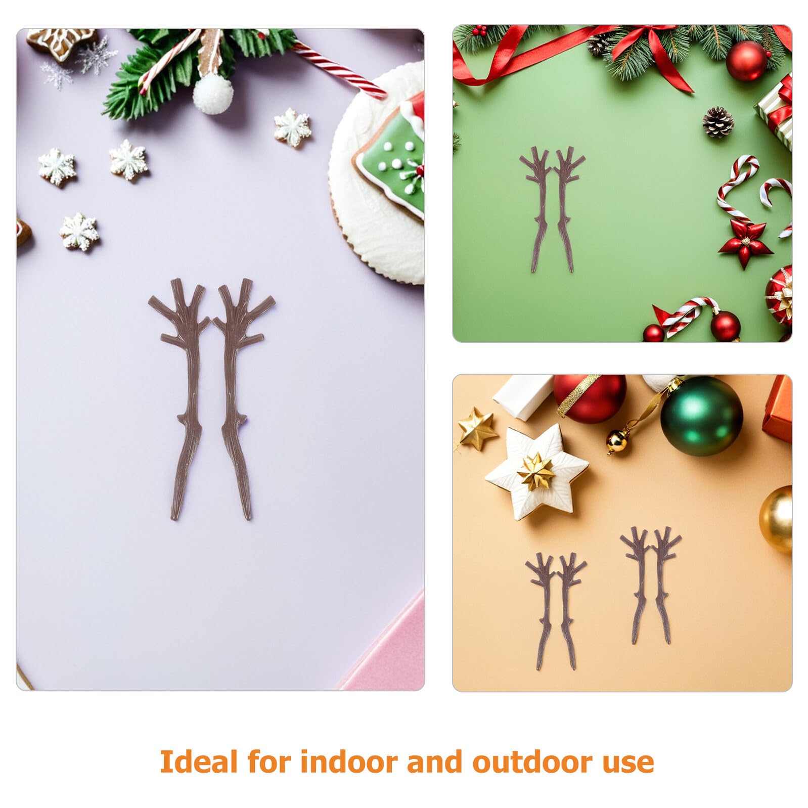 Ramas Artificiales de Abedul Astas de Ciervo Navideñas 200 Piezas Ramitas de Plástico Secas para Decoración DIY de Muñecos de Nieve y Adornos de Navidad