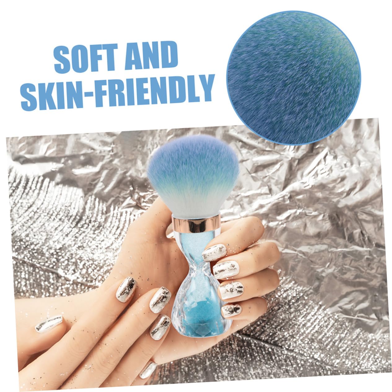 Outanaya 2pcs Nail Art Dust Brushes Large Head Soft Bristles for Acrylic Nails Powder Removal and Versatile Makeup Tool Cleaning Brushes and Face Cosmetics