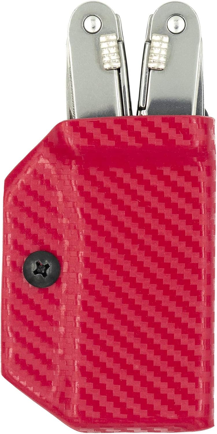 Clip & Carry Kydex Multitool Sheath for the Victorinox Spirit - Made in USA - Multi Tool Holder Holster - Carbon Fiber Brown