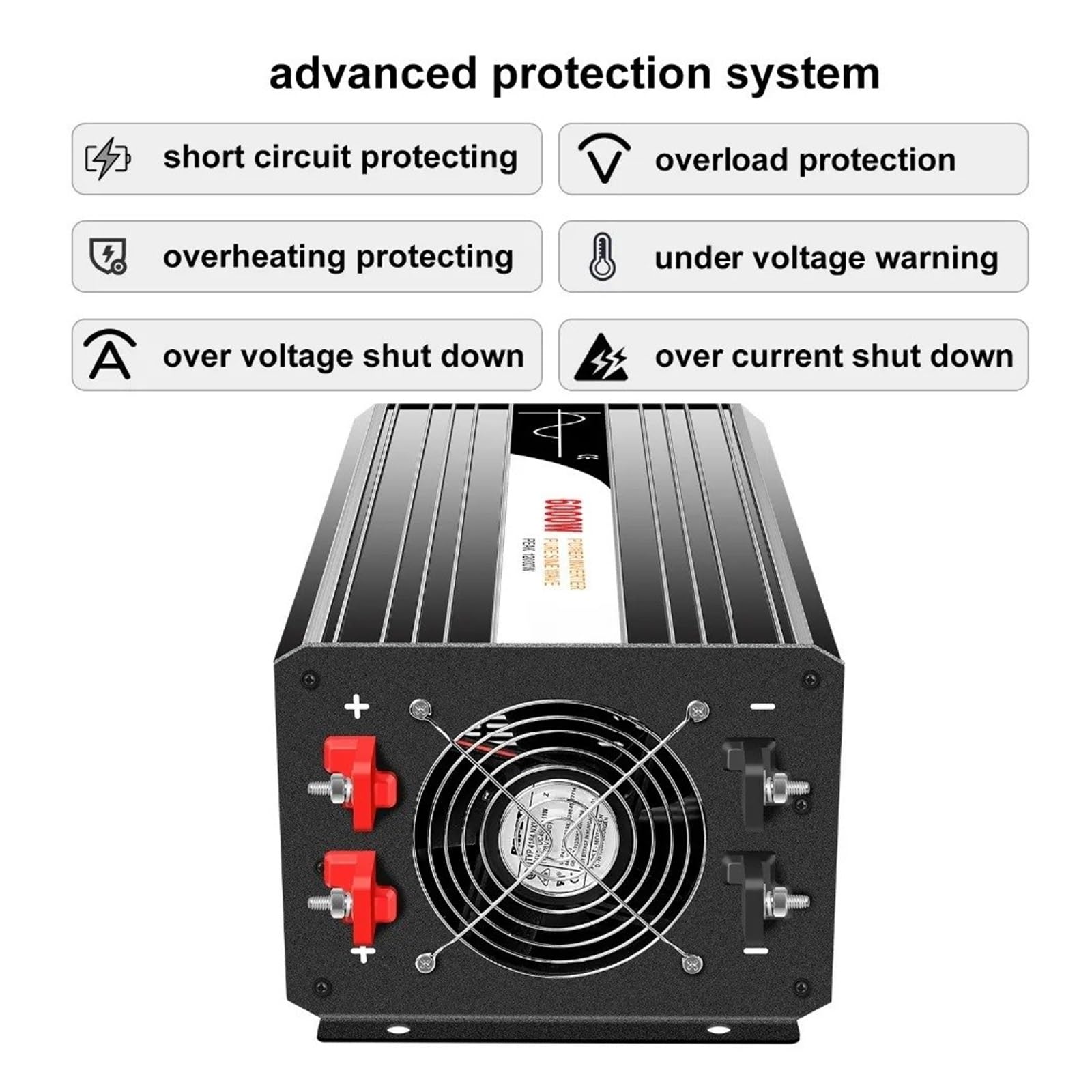 Inversor Onda Sinusoidal Pura 6000 W 12 V 110 V con Control Remoto Inversor Energía Solar CC 24 V 48 V A CA 220 V Pantalla Digital(48V,220-230v,AU)