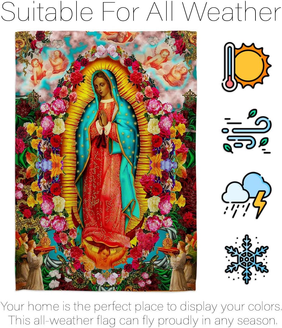Our Lady of Guadalupe Flag Home Decor Faith Hope Grace Grave Yard Decorations For Cemetery Peace Dove Religious Decoration Religion Easter Garden Sign Christian Gifts Made In USA - Image 6