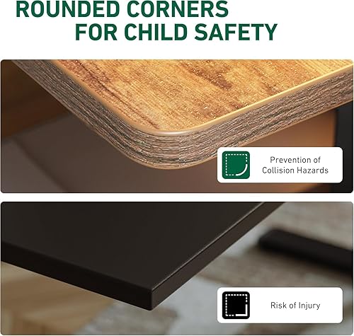 Miniatura 16 de FEZIBO Escritorio eléctrico de altura ajustable con cajón, tablero de 63 x 24 pulgadas, marco negro/parte superior negra Negro -,Negro Nuez (Black