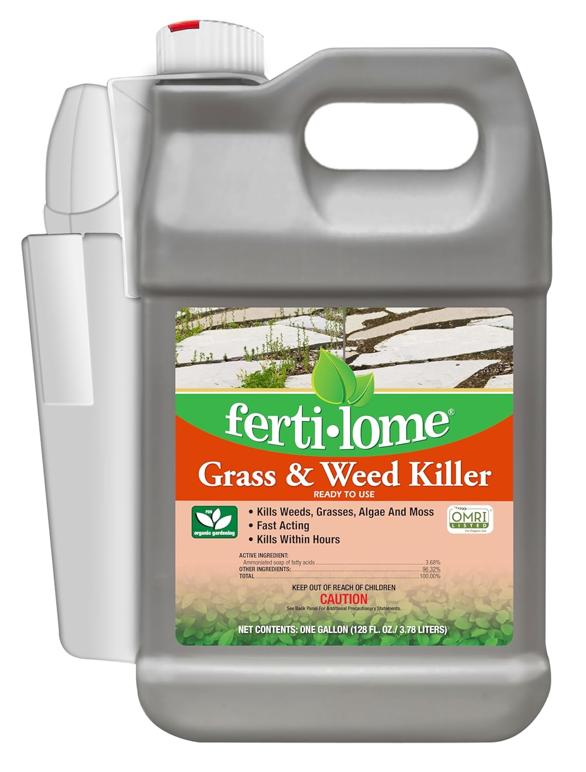 Fertilome (13107) Non Selective Grass & Weed Killer, Ready to Use, OMRI Listed (1 gal)