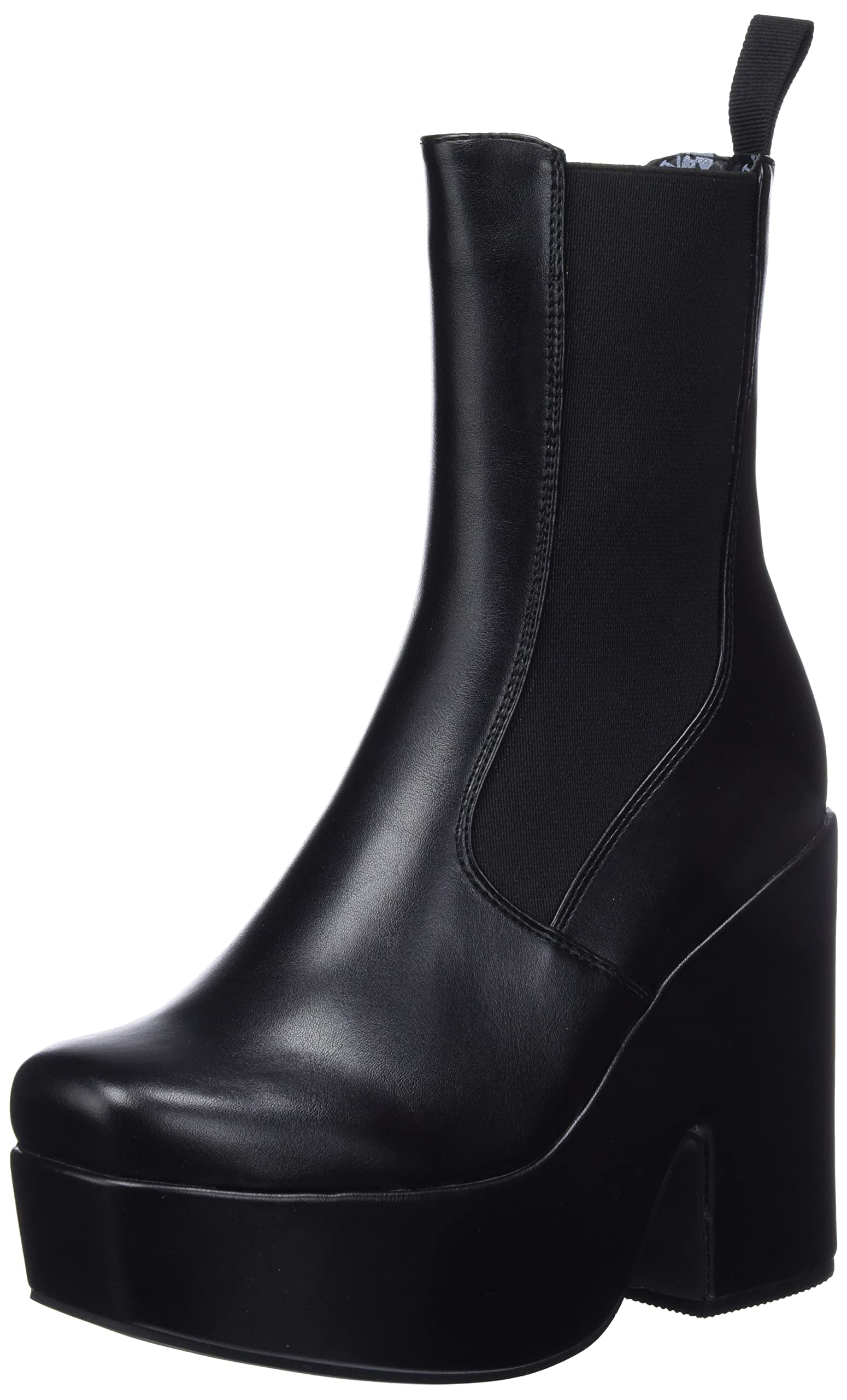LAMODA Women's Old Pics Ankle Boot, Black PU, 3.5 UK