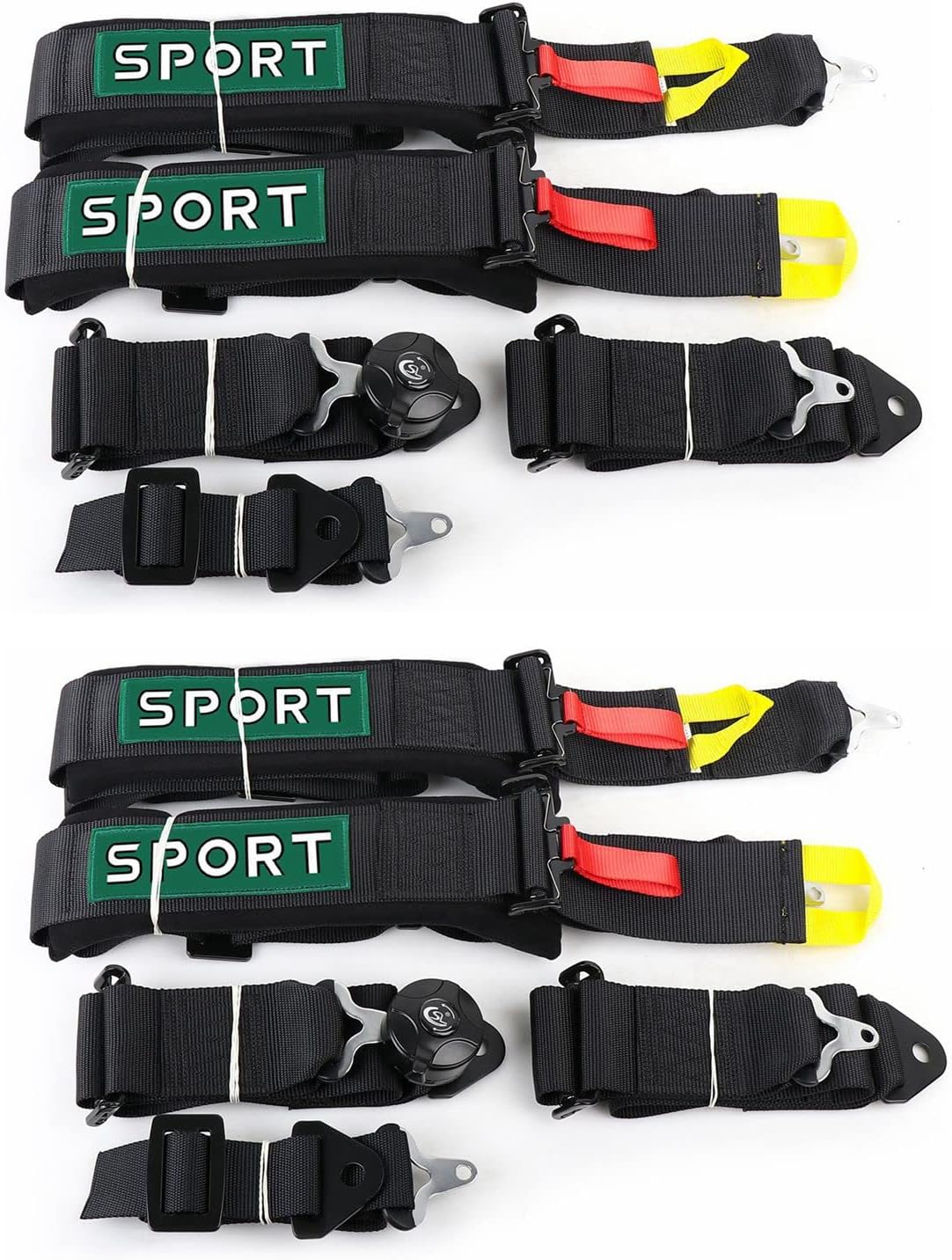 DING.PAI 5 Point Racing Harness SFI Approved Protection Heavy Duty Shoulder Pads Quick Release Cam Lock