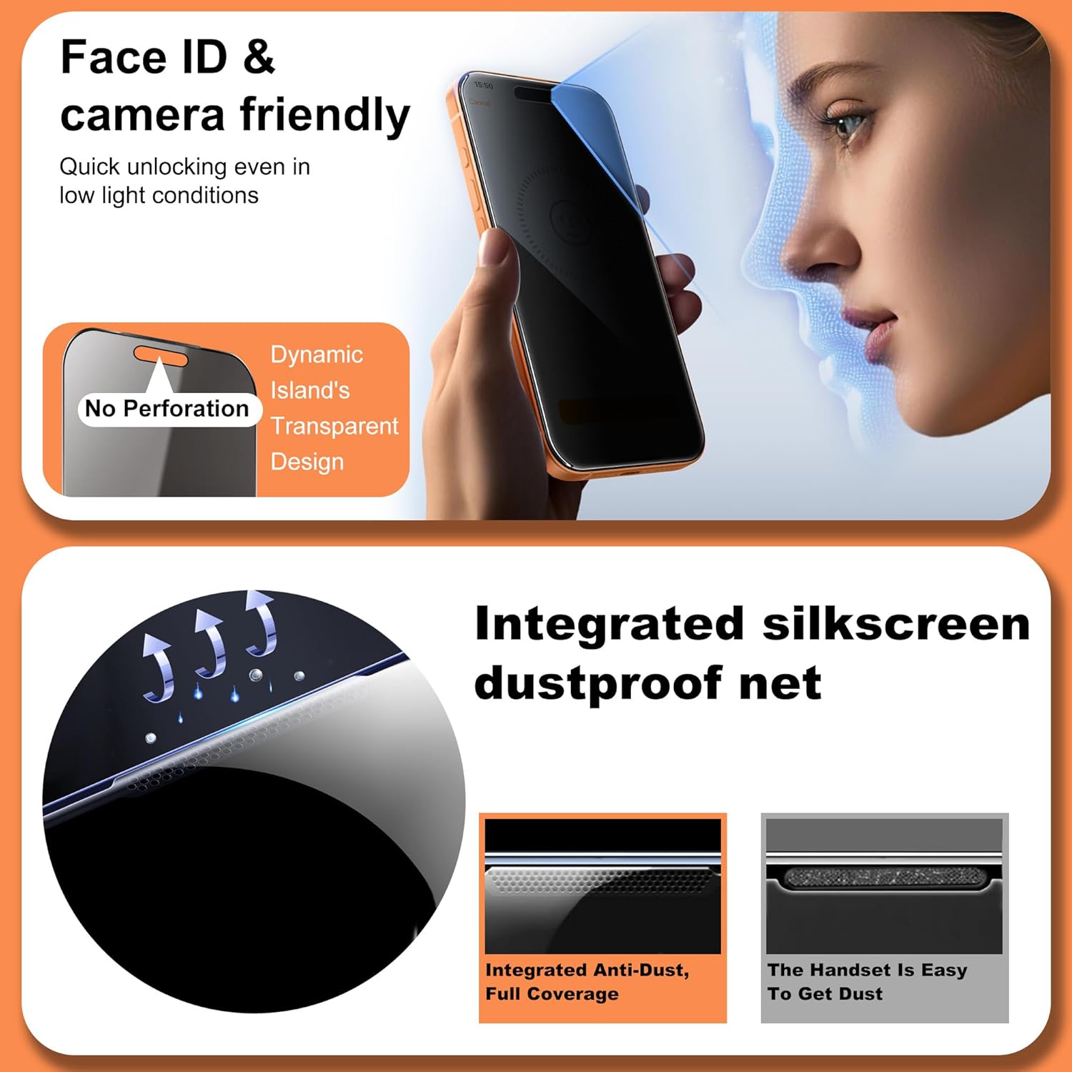 360° 4 Way Privacy Screen Protector for iPhone 17 Pro Max [2 Pack], Anti-Spy Tempered Glass, 9H Hardness Shatterproof, 3D Curved Edges, Case-Friendly, Bubble-Free Easy Installation