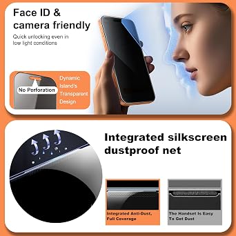 360 4 Way Privacy Screen Protector for iPhone 17 Pro Max [2 Pack], Anti-Spy Tempered Glass, 9H Hardness Shatterproof, 3D Curved Edges, Case-Friendly, Bubble-Free Easy Installation