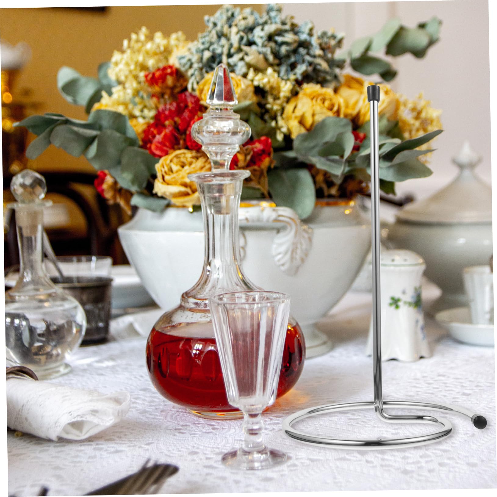 PRETYZOOM Égouttoir à Carafe à Vin Séchage Rapide et Maintien Vertical Lot de 2 Pièces en Acier Inoxydable Argenté pour Restaurants et Maison