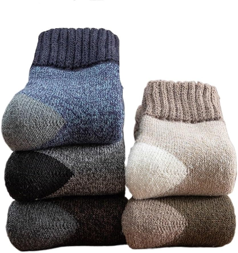 5pairs/lot Winter Men's Thick Warm Socks Super Retro Tube Snow
