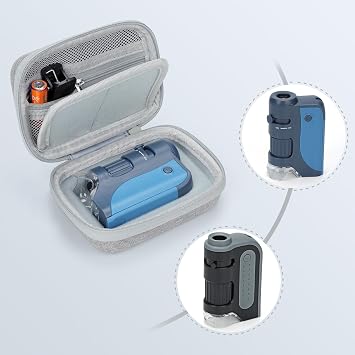 Hard Travel Case for Carson MicroBrite Plus 60x-120x LED Lighted Pocket Microscope (MM-300), Portable Carrying Bag Compatible for Bebang Pocket Microscope and LAKWAR Pocket Microscope