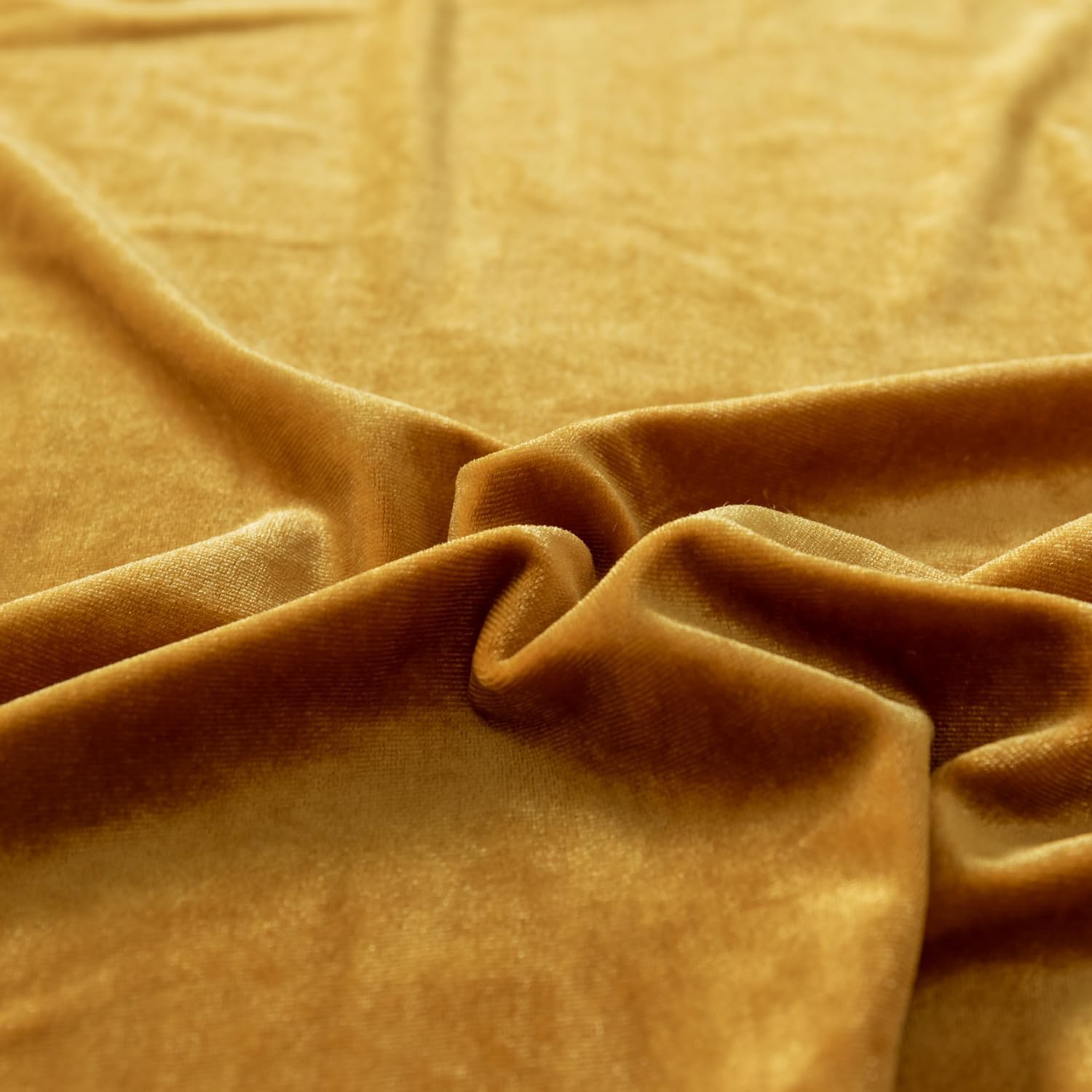 Stretch Velvet Fabric by The Yard for Apparel,Sewing,Crafting,Full Dress 93% Polyester 7% Spandex 63" Wide (Gold,5Yards)