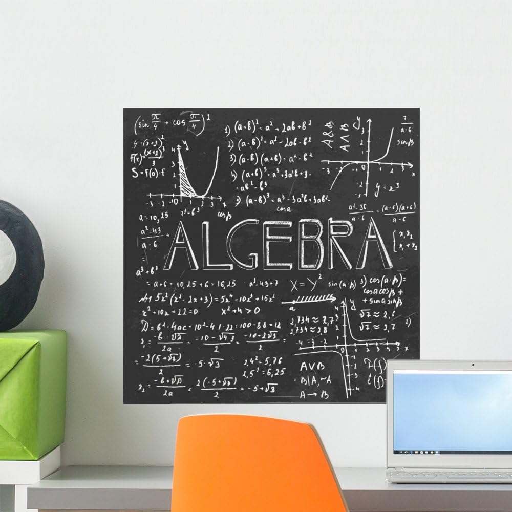 Wallmonkeys FOT-84664472-18 WM336501 01 Algebra Formula Board Peel and Stick Wall Decals, 18" H x 18" W-Small