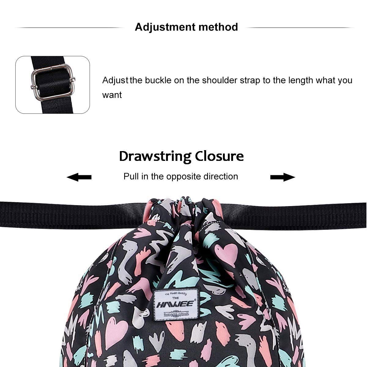 Impermeable Casual Mochila con Cordón Grande Deporte Bolso de Gimnasia Mochila de Cuerda Unisex para Mujer Hombre Vida Cotidiana Aire Libre Yoga Escuela Playa Nadar — view 5