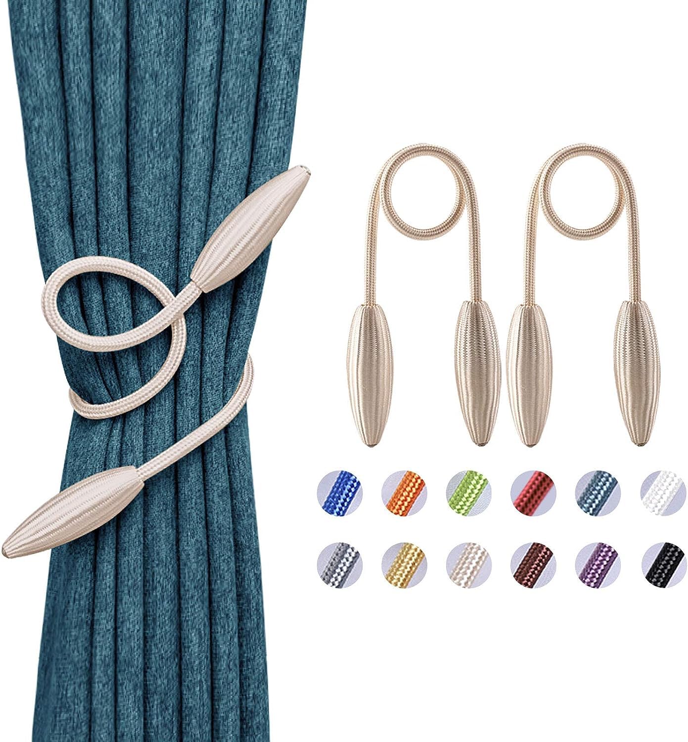 VRT DIY Twisted Curtain Tiebacks Creative Decorative Tiebacks European Style Random Modeling Curtain Holdbacks for Home and Office (1 Pair, Brown) — Amazon image 3