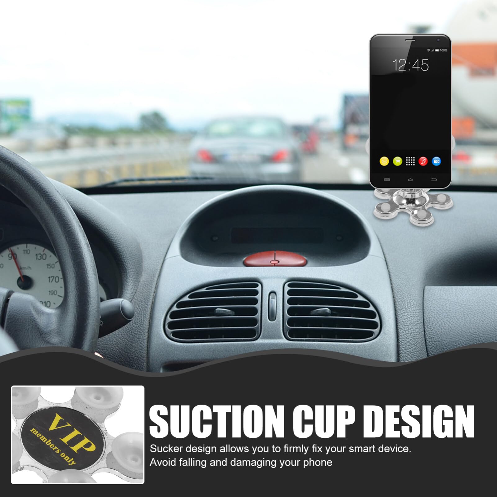 GALPADA Home Mobile Phone Bracket Silicone Double-sided Suction Cup Navigation Multi-function Phone Hold Bracket