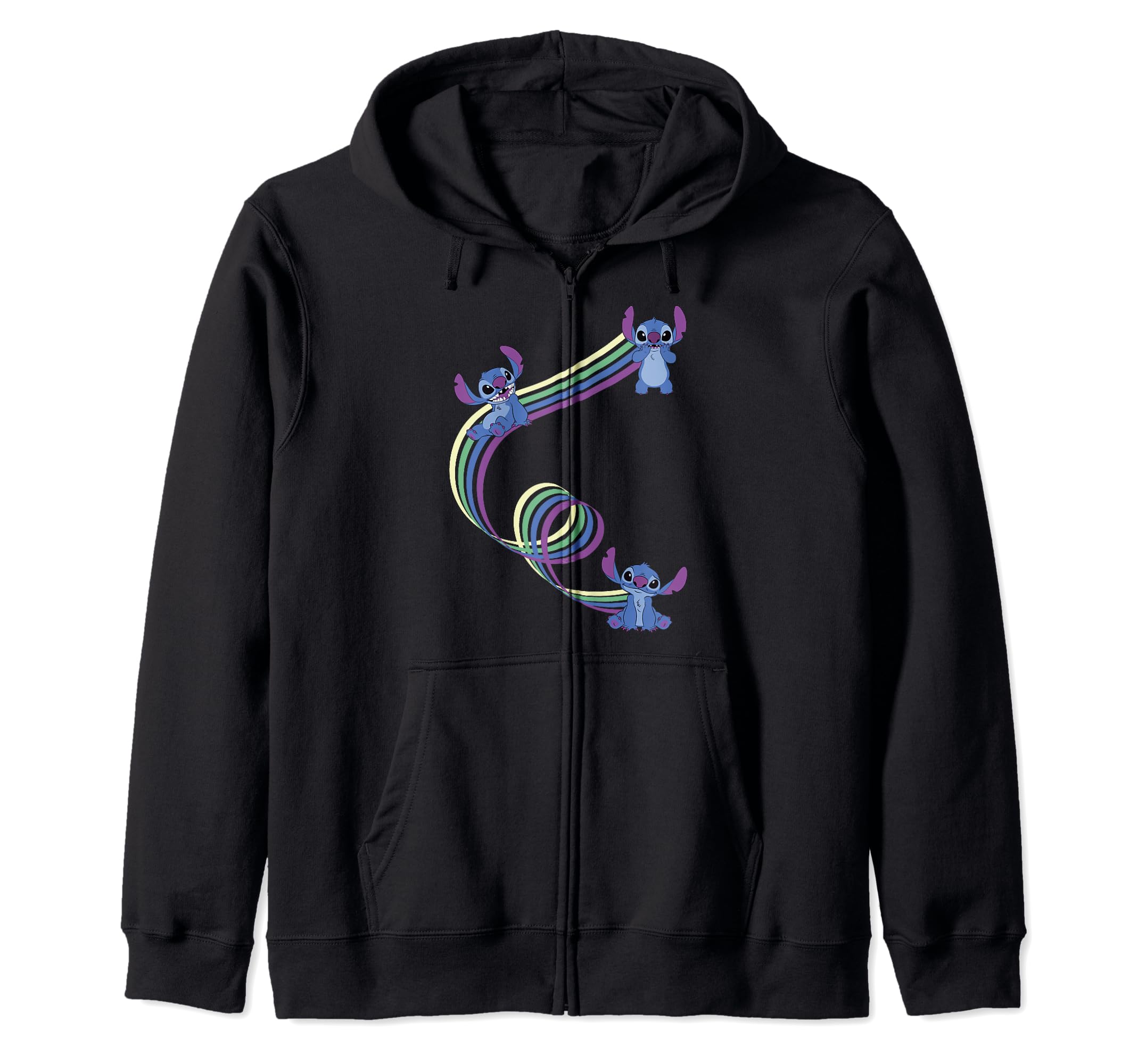 Sweat à Capuche Disney Lilo & Stitch Rainbow Ribbon Stitch Zip