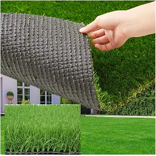 Artificial Garden Grass,Premium Lawn Turf, Realistic Fake Grass, Deluxe Synthetic Turf, Thick Pet Turf, Perfect for Carpet Doormat Indoor/Outdoor Landscape,Green,0.03X1X8m