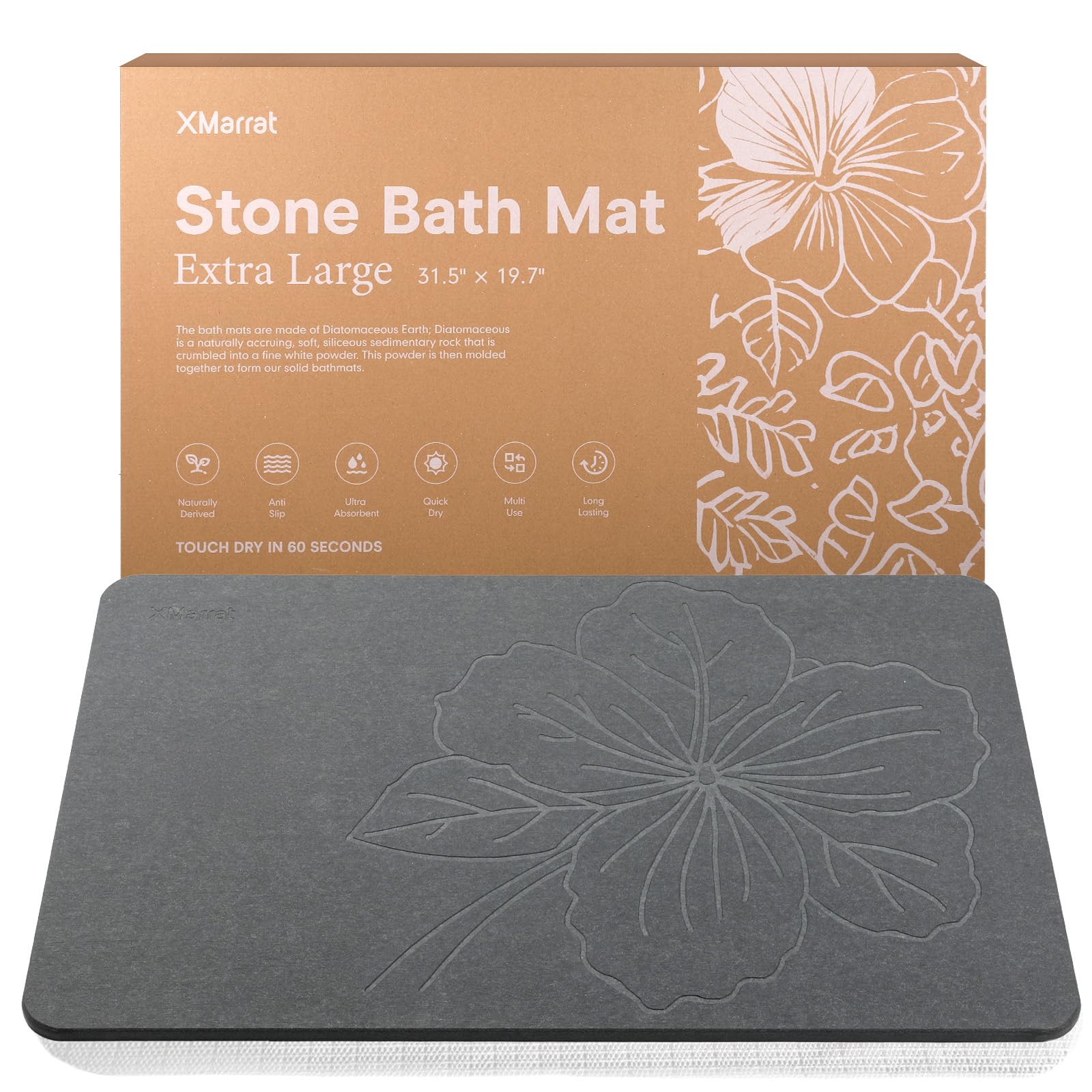 XMarrat Extra Large Stone Bath Mat