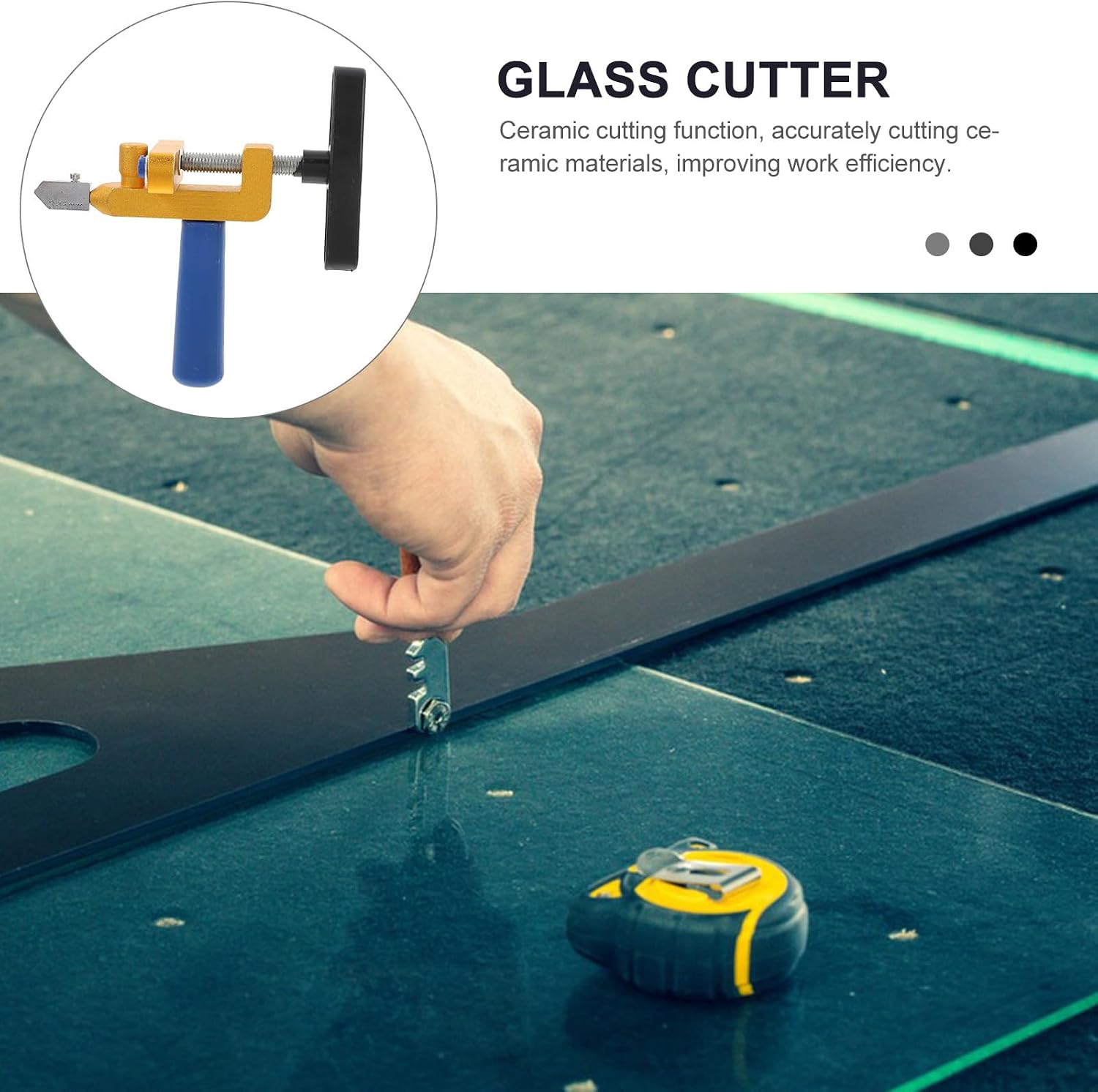Didiseaon Manual Glass Cutter Roller Tool with Handheld Tile Cutting Pliers for Home DIY Glass and Tile Scoring and Cutting