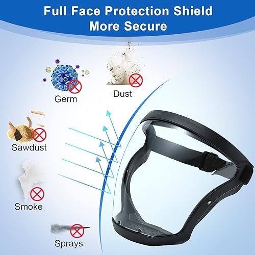 Miniatura 2 de Protector facial de plástico (paquete de 2) Equipo de protección facial de seguridad completa con para unisex y adultos, reutilizable, sin