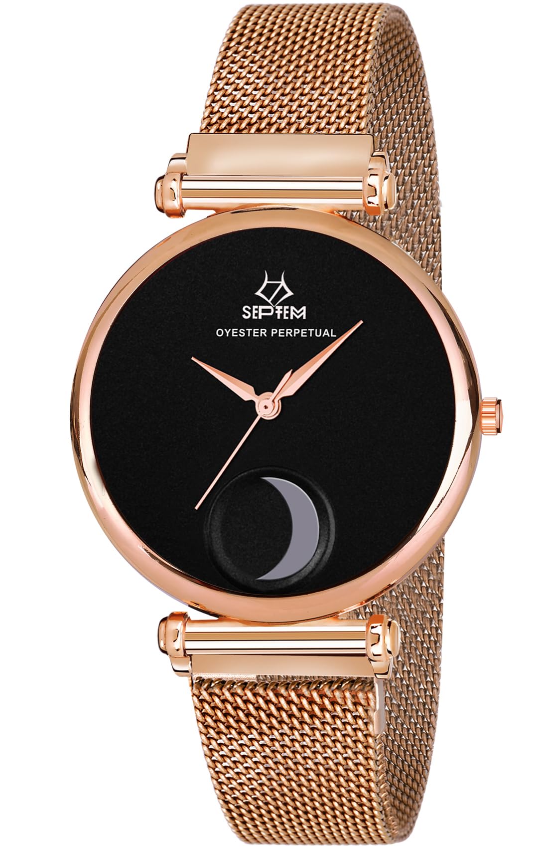 Septem 305-Black Moon Stylish Girls Watch Designer Analog Wrist Watch for Women (B0CRB7M7KX) Amazon Price History, Amazon Price Tracker