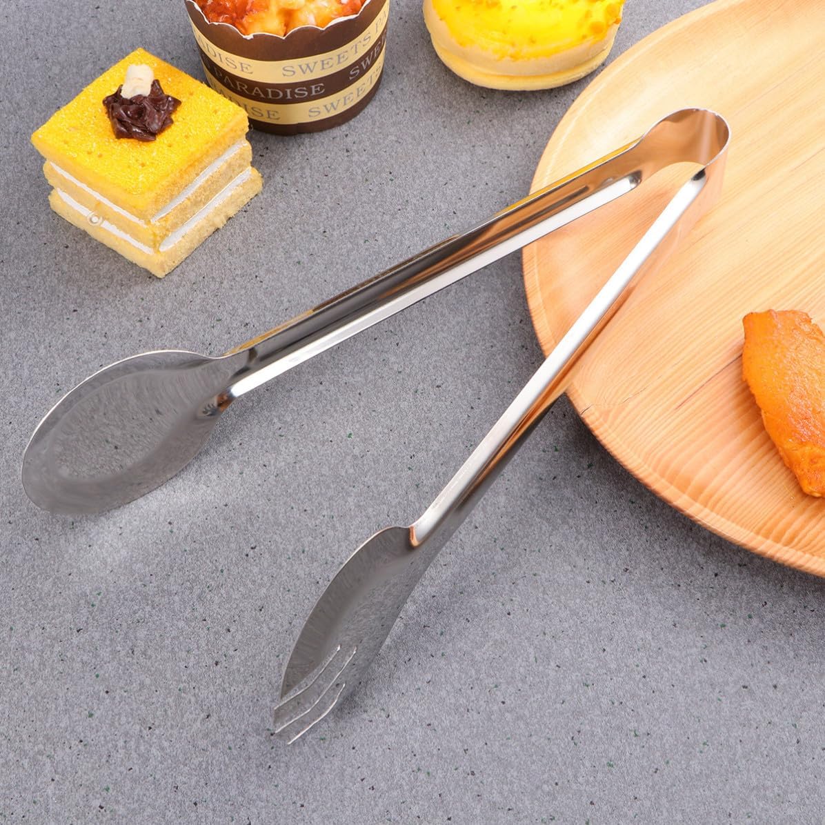 Stainless Steel Buffet Tongs for Bread, Cake, Bbq, Steak Serving