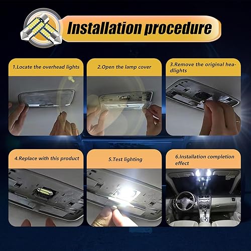 Miniatura 7 de QODOLSI 4 bombillas LED de doble punta y alto brillo, luz impermeable para placa de matrícula, accesorios universales y duraderos para techo de