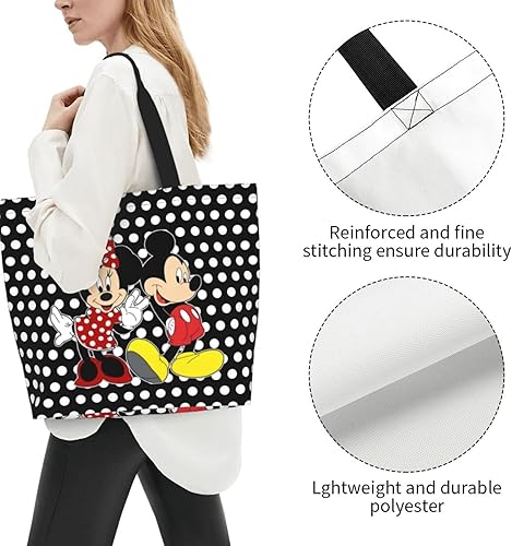Miniatura 4 de Bolsa de mano para mujer, bonita bolsa de dibujos animados, bolsa grande reutilizable para compras, bolsas de comestibles para el trabajo y viajes,