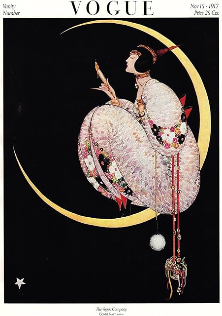 Vintage Magazine Art Cover April 1917 Vanity Fashion Beauty Magazine Cover Wall Art Poster print A5 A4 A3 (A4)