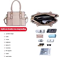 Vista 3 de Bolsos de mano de cuero de moda para mujer, bolso de hombro, asa superior, bolso de otoño