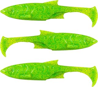 Soft Plastic Swimbaits Kit 4.33in | 1⁄2oz, Soft and Durable PVC Minnow Bait, Versatile Rigs for Freshwater & Saltwater Fishing (Includes Bonus Hooks, Nail Weights & Spinner Blades)