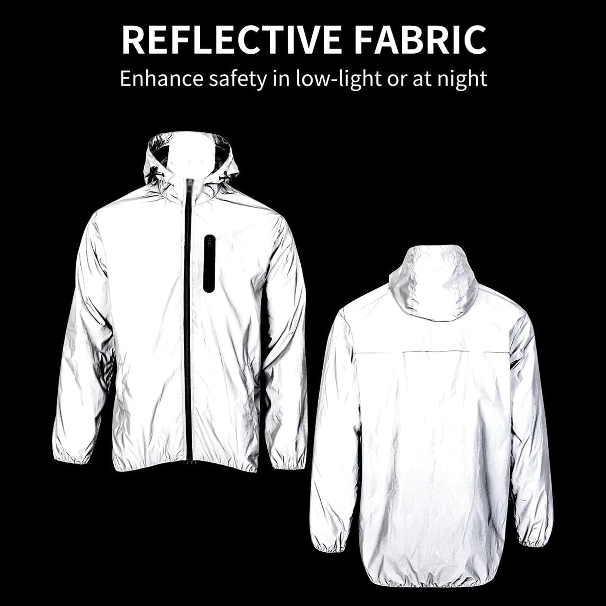Chaqueta Reflectante Ropa de Ciclismo para Hombres, Deportes al Aire Libre para Hombres y Mujeres Chaqueta Reflectante con Capucha para ciclismo MTB, correr y uso diario