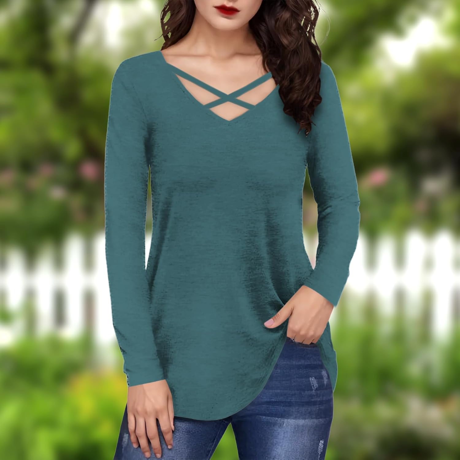 Dress Shirts for Women Casual Soild Daily Flowy Long Sleeve Tunic Elegant Summer Breathable Plus Size Top - Image 2