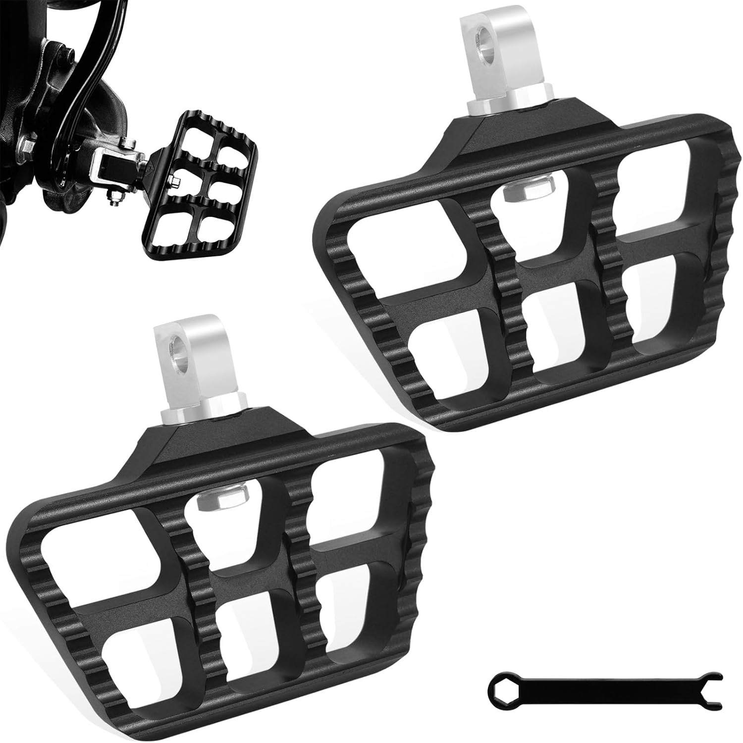 Aluminum Foot Pegs for Harley Davidson, for Passenger and Rider Motorcycle Highway FootPegs Compatible with Touring Dyna Sportster Softail