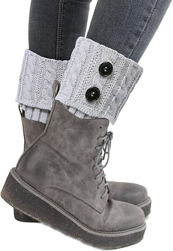 Miniatura 3 de Loritta 2-4 Pairs Womens Boot Socks Winter Warm Crochet Knitted Boot Cuffs Topper Socks Short Leg Warmers Gifts