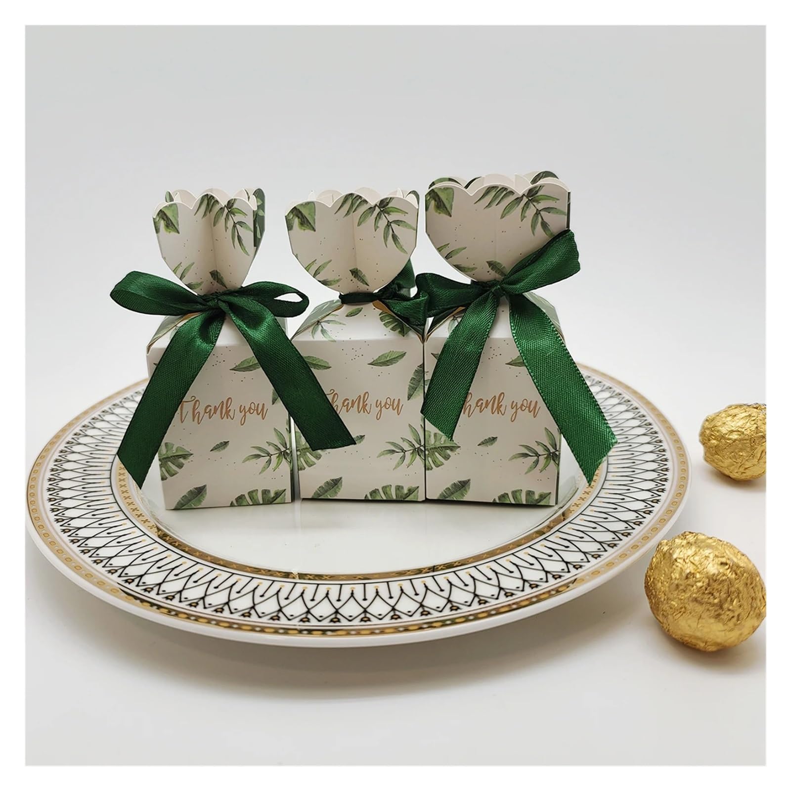 Scatole Regalo 10/50 pezzi Scatola for caramelle da matrimonio verde Confezione for feste di(50pcs)