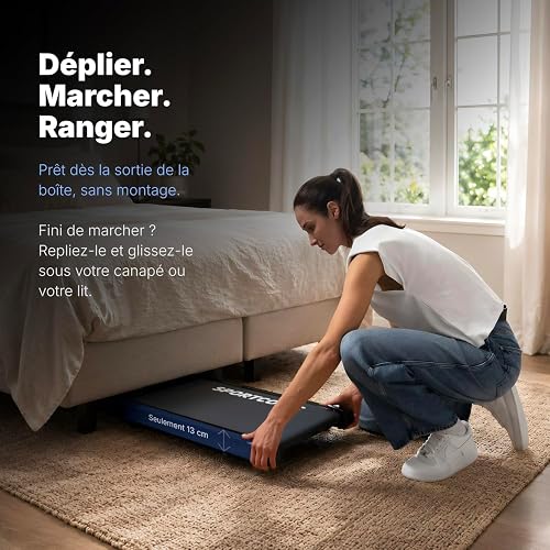 Tapis de Marche Pliable Inclinable – Tapis de Course Silencieux avec Télécommande – Walking Pad Compact pour Sport à la Maison & Bureau - 8