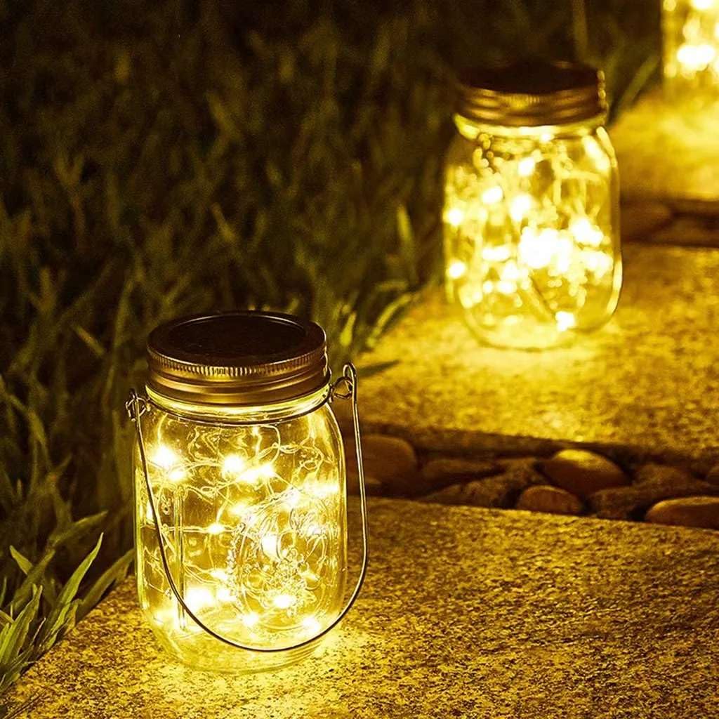 Solar Mason Jar Lights: Waterproof Outdoor Hanging LED Fairy Lights for Garden, Patio, & Pathway D√©cor-image-17