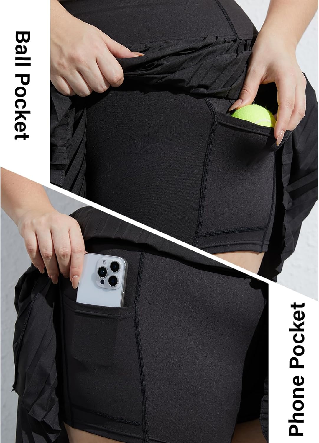 Moon Wood Plus Size Pleated Tennis Skirt with Pockets XL-5XL High Waisted Athletic Golf Skort for Workout Casual Wear - Image 2