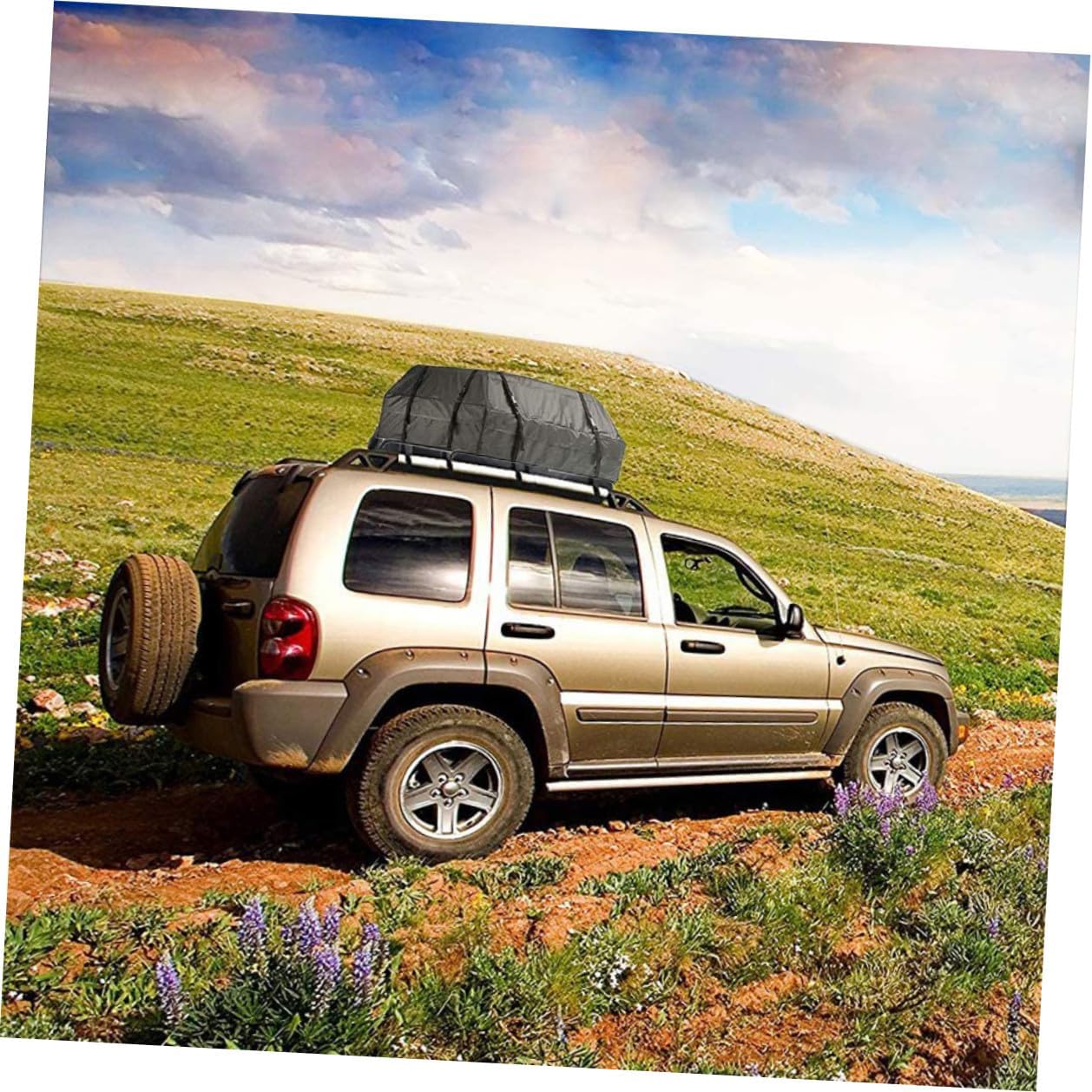 Car Cargo Roof Bag 600d Oxford Waterproof Rooftop Carrier Luggage Storage Bag Dustproof Sunproof for Vehicle Travel