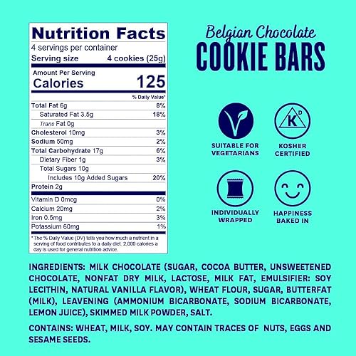 Miniatura 6 de Belgian Boys Barras de galletas de chocolate, galletas de chocolate belgas, sin OMG, sin conservantes, golosinas envueltas individualmente, aptas