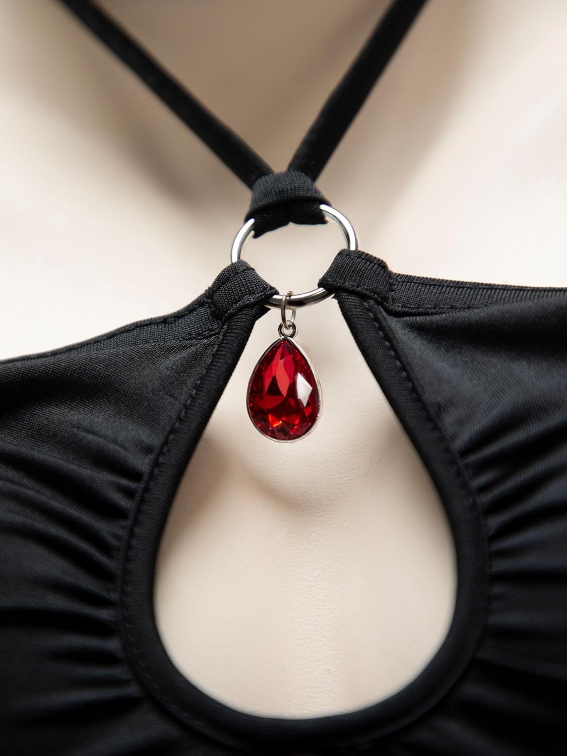 MEOWCOS Women's Gothic Top Skirt Set Halloween Costume Dark Elf Style Irregular Off-shoulder Top and Skirt - Image 4