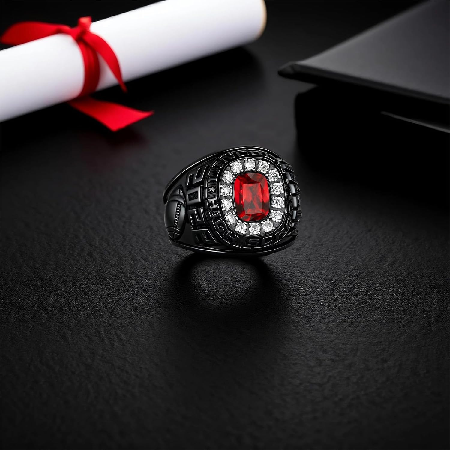 Custom Class Rings for Men 925 Sterling Silver /10k/14k/18k High School College Ring Graduation Ring Graduation Gifts for Men